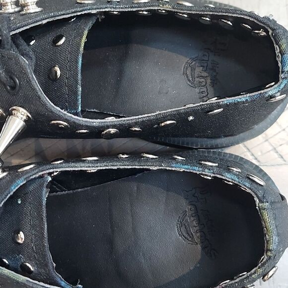 Dr. Martens Lester Black Coated Studs Spikes Shoes Sz 5 - Picture 8 of 13